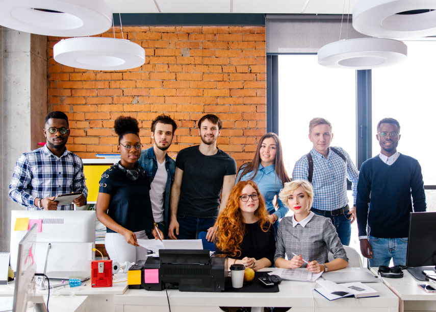Team in an office